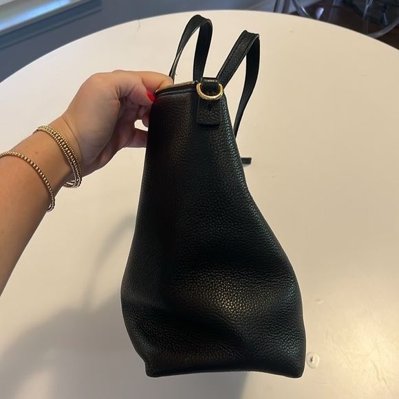 Tory Burch Black Pebbled Leather McGraw Top Zip Satchel Bag - Picture 7 of 8